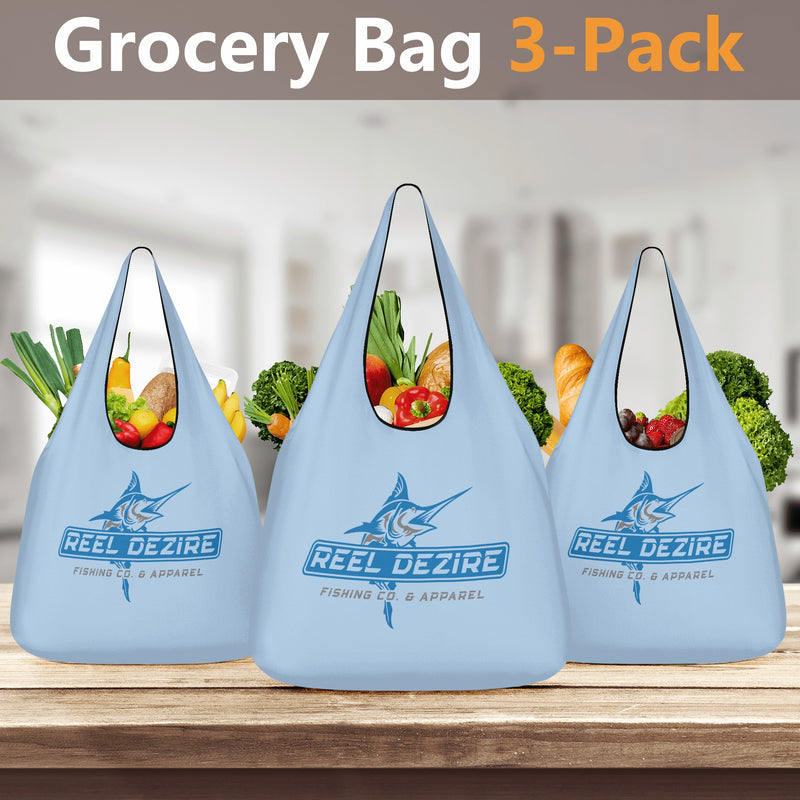Reel Dezire 3 Pack of Grocery Bags Light Blue