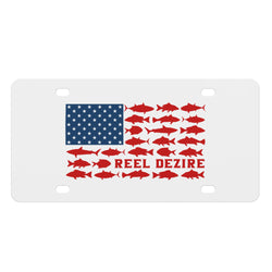 Reel Dezire USA Flag White License Plates