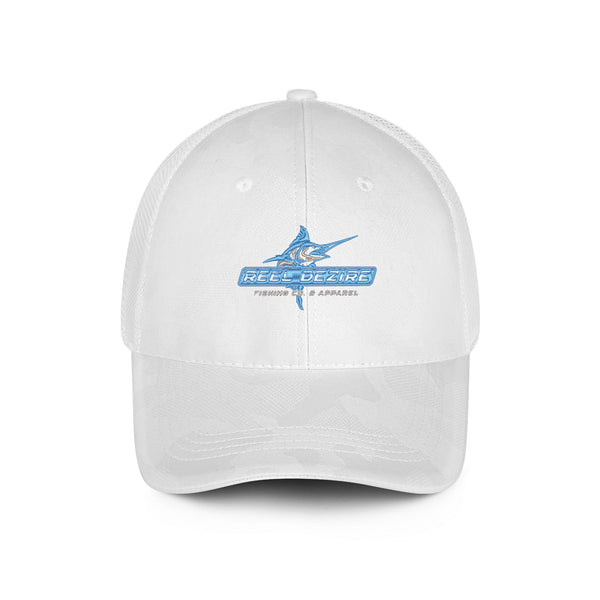 Reel Dezire Logo   Embroidered Mesh Back White Camo Hat