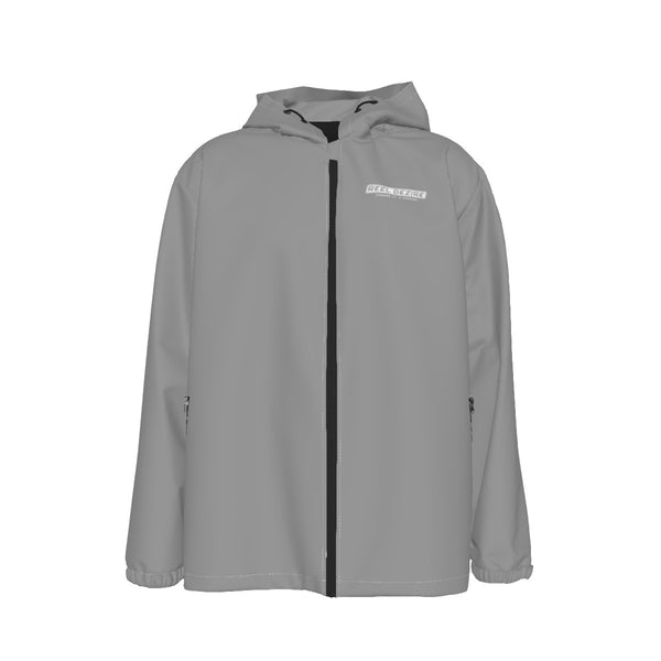 Reel Dezire White Logo Hooded Zipper Windproof  Men's Jacket