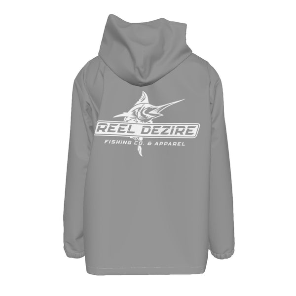 Reel Dezire White Logo Hooded Zipper Windproof  Men's Jacket