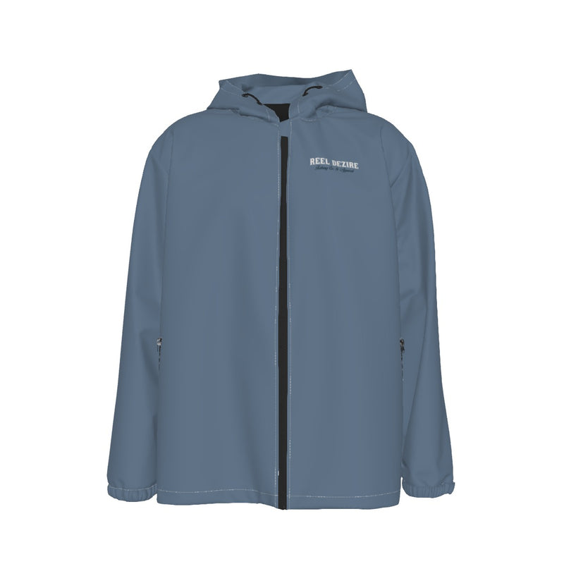 Skeleton Fish Hooded Zipper Windproof Men's Jacket