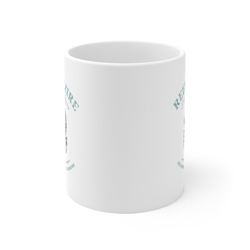 Vintage Dive Helmet   White Ceramic Mug